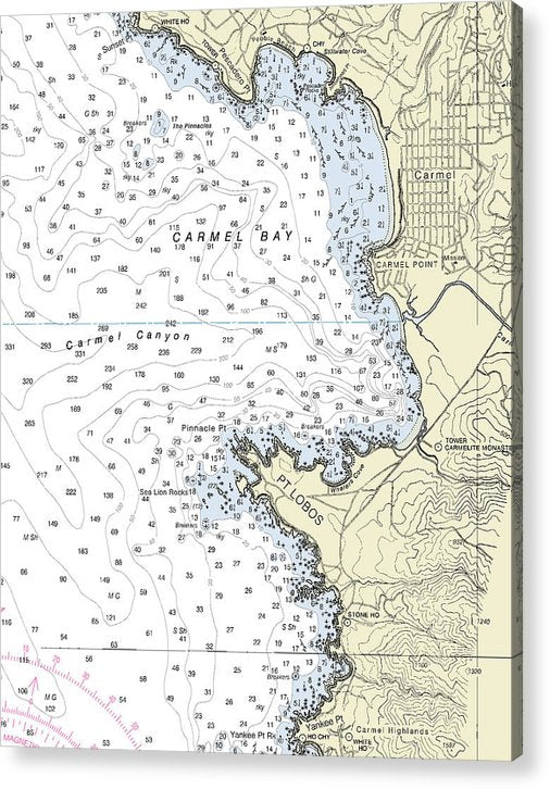 Carmel Bay California Nautical Chart  Acrylic Print
