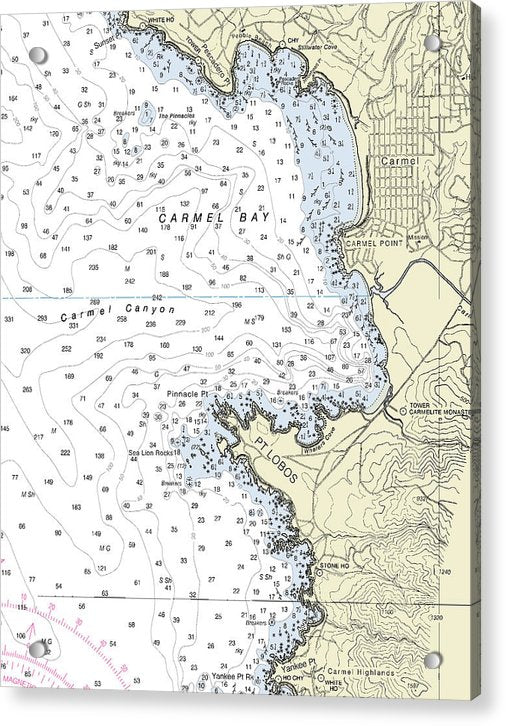 Carmel Bay California Nautical Chart - Acrylic Print