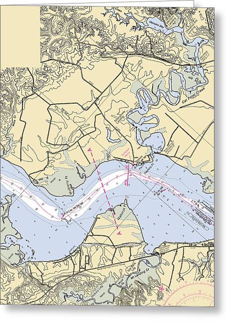 Cat Point Creek-virginia Nautical Chart - Greeting Card