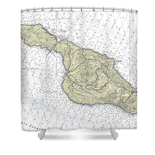 Catalina California Nautical Chart Shower Curtain