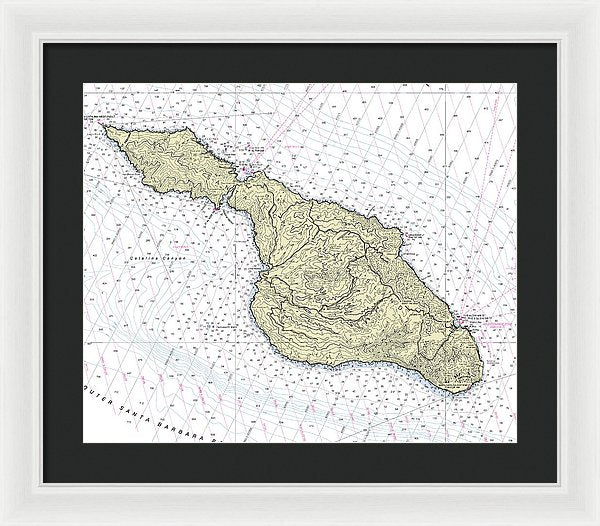 Catalina California Nautical Chart - Framed Print