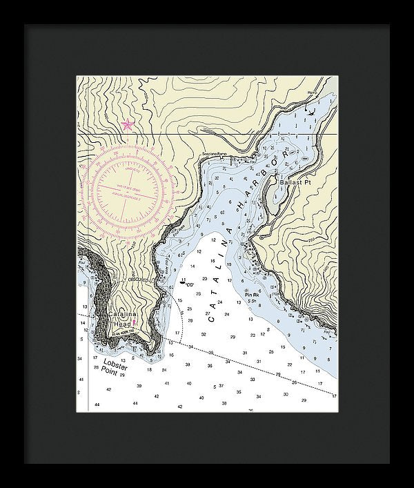 Catalina Harbor California Nautical Chart - Framed Print
