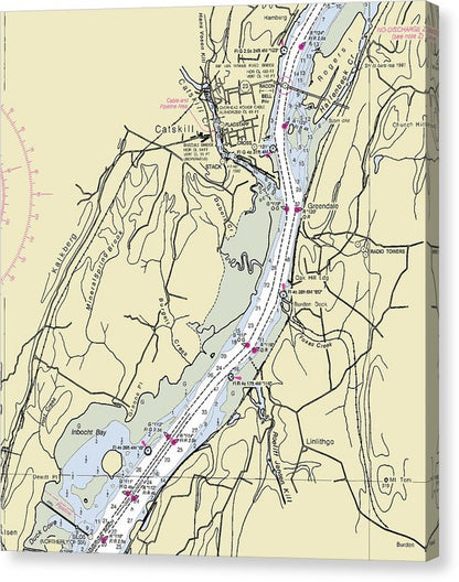 Catskill New York Nautical Chart – 125" x 8 – Canvas Nautical Chart Print by SeaKoast
