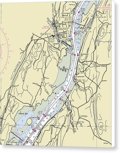 Catskill New York Nautical Chart – 125" x 8 – Canvas Nautical Chart Print by SeaKoast