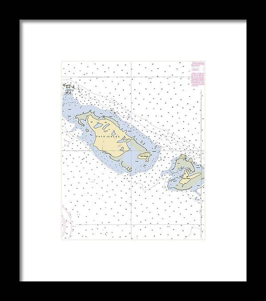 Caya Icacos-puerto Rico Nautical Chart - Framed Print