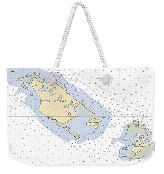 Caya Icacos-puerto Rico Nautical Chart - Weekender Tote Bag