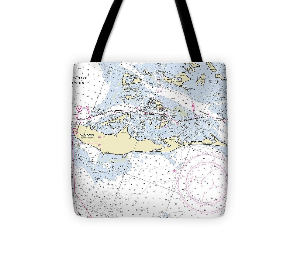 Cayo Costa Florida Nautical Chart Tote Bag