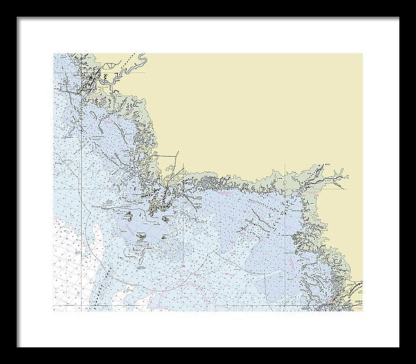 Cedar Key Florida Nautical Chart - Framed Print