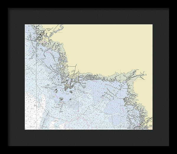 Cedar Key Florida Nautical Chart - Framed Print