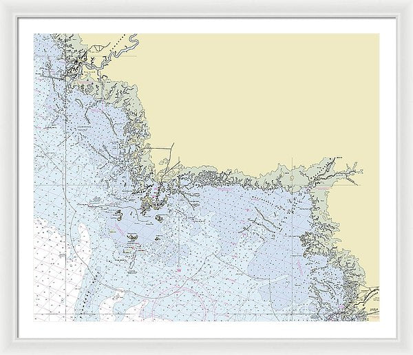 Cedar Key Florida Nautical Chart - Framed Print