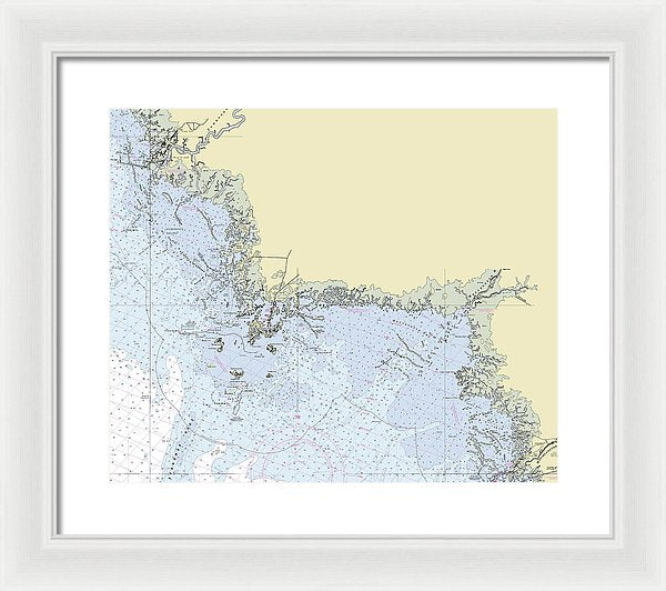 Cedar Key Florida Nautical Chart - Framed Print