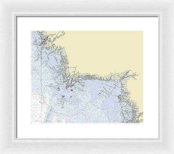 Cedar Key Florida Nautical Chart - Framed Print