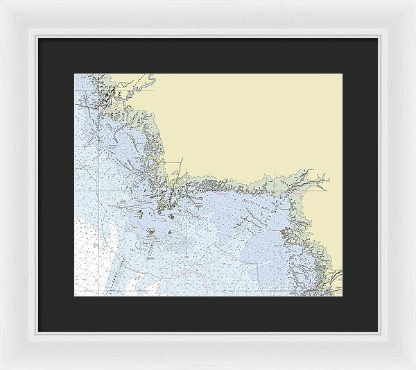 Cedar Key Florida Nautical Chart - Framed Print