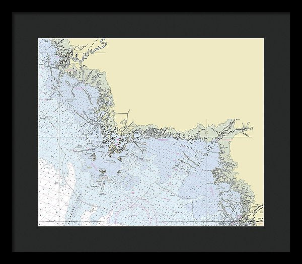 Cedar Key Florida Nautical Chart - Framed Print