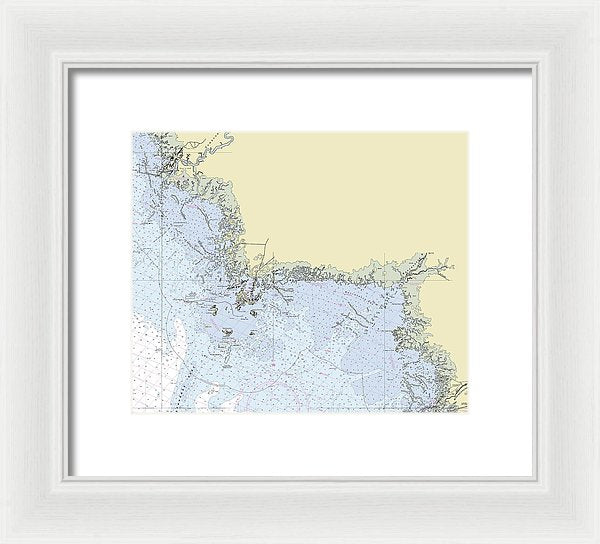 Cedar Key Florida Nautical Chart - Framed Print