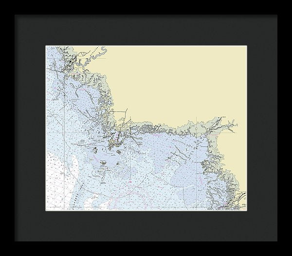 Cedar Key Florida Nautical Chart - Framed Print