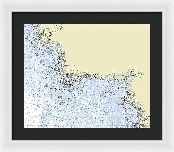 Cedar Key Florida Nautical Chart - Framed Print