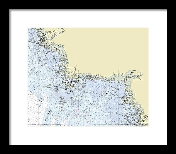 Cedar Key Florida Nautical Chart - Framed Print