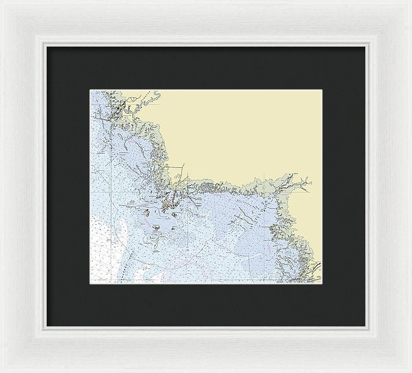 Cedar Key Florida Nautical Chart - Framed Print