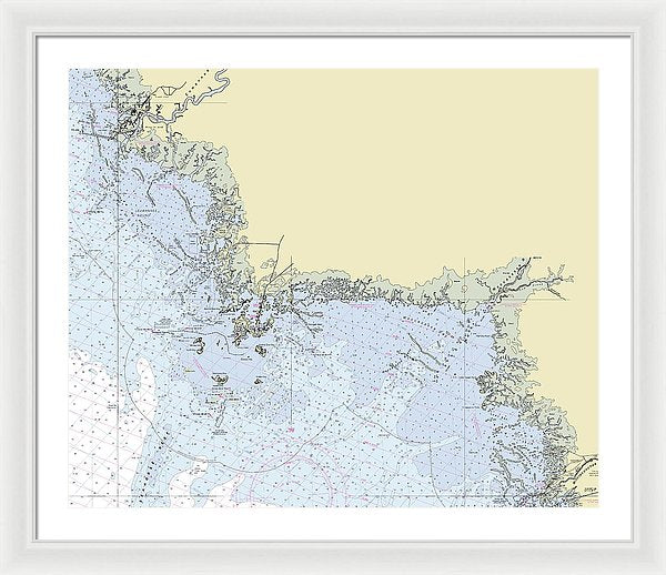 Cedar Key Florida Nautical Chart - Framed Print