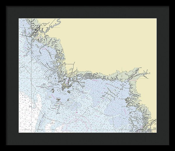 Cedar Key Florida Nautical Chart - Framed Print