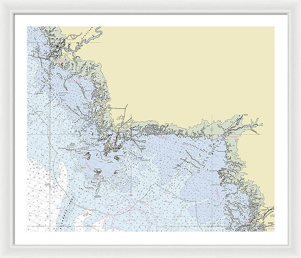 Cedar Key Florida Nautical Chart - Framed Print