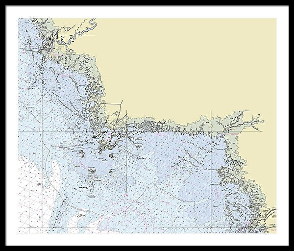 Cedar Key Florida Nautical Chart - Framed Print