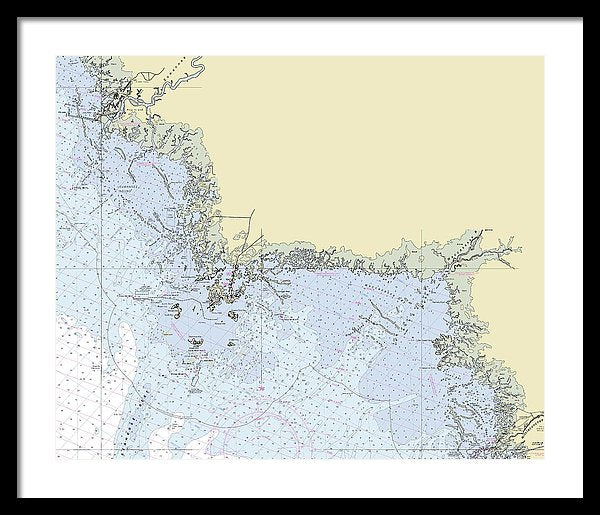 Cedar Key Florida Nautical Chart - Framed Print