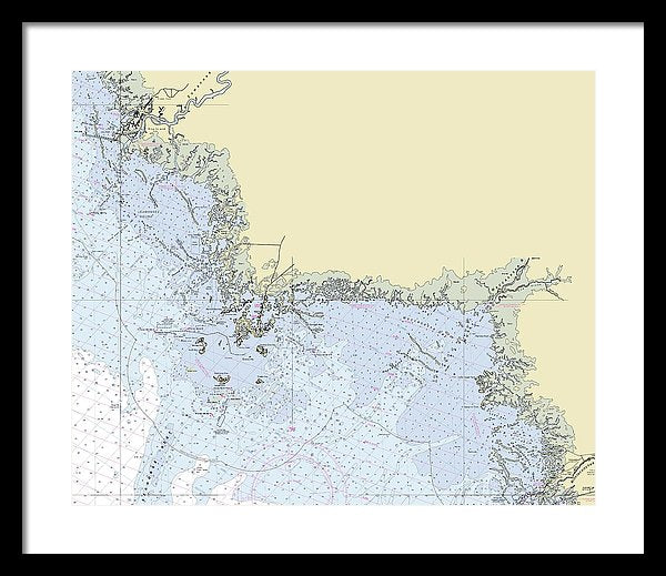 Cedar Key Florida Nautical Chart - Framed Print