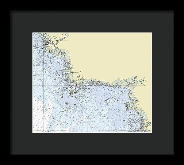 Cedar Key Florida Nautical Chart - Framed Print