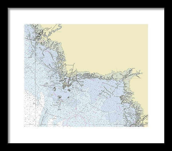 Cedar Key Florida Nautical Chart - Framed Print