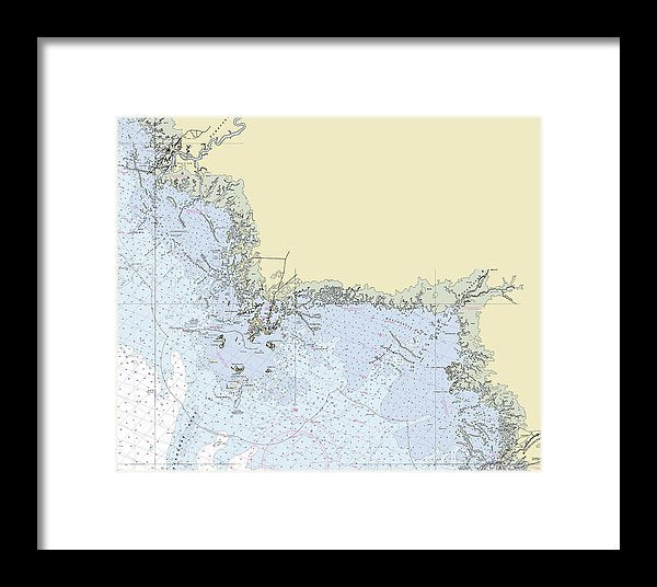 Cedar Key Florida Nautical Chart - Framed Print