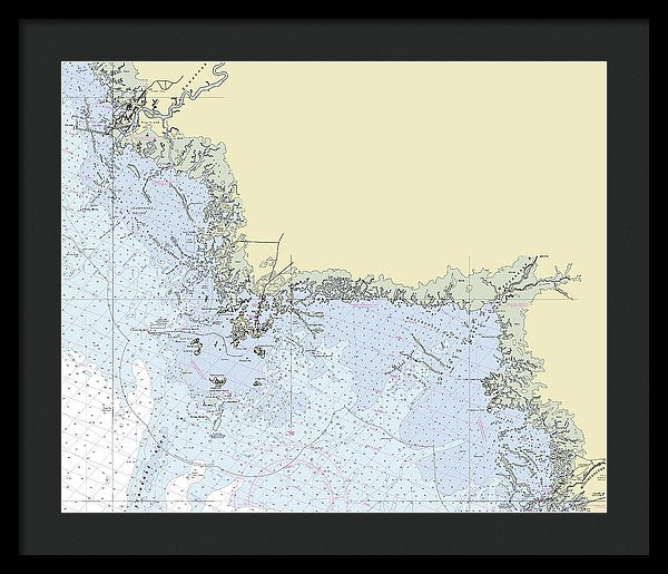 Cedar Key Florida Nautical Chart - Framed Print