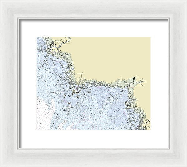 Cedar Key Florida Nautical Chart - Framed Print