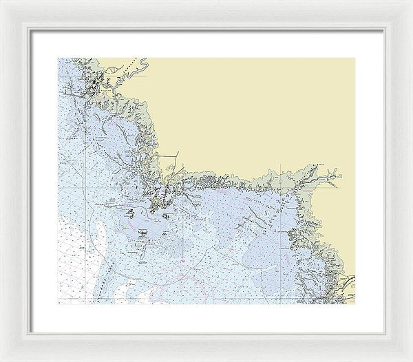 Cedar Key Florida Nautical Chart - Framed Print