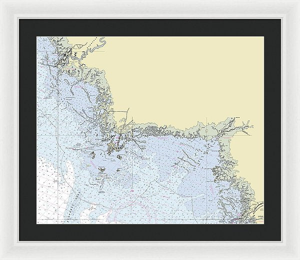 Cedar Key Florida Nautical Chart - Framed Print