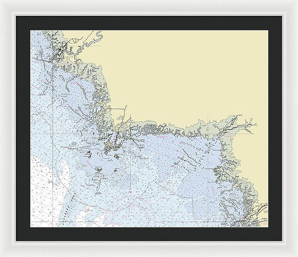 Cedar Key Florida Nautical Chart - Framed Print