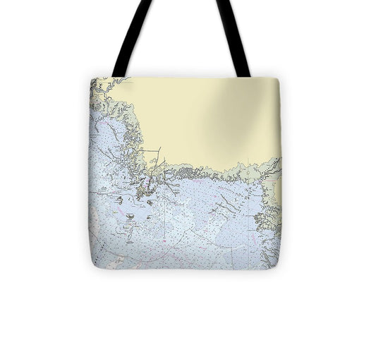 Cedar Key Florida Nautical Chart Tote Bag