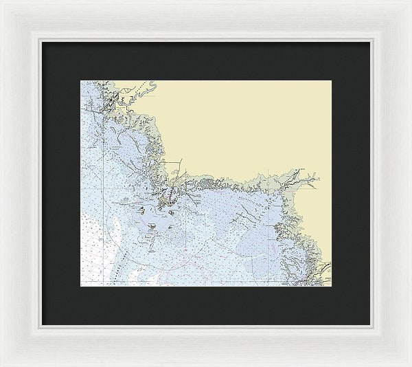 Cedar Key Florida Nautical Chart - Framed Print