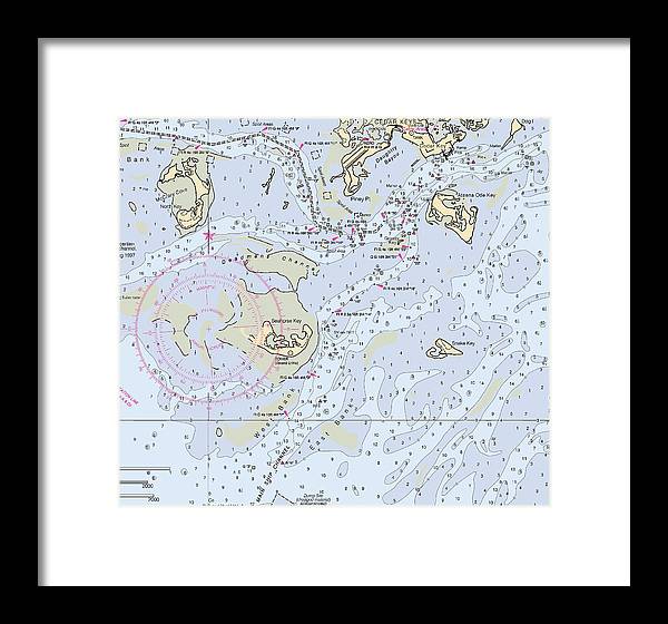 Cedar Keys-florida Nautical Chart - Framed Print