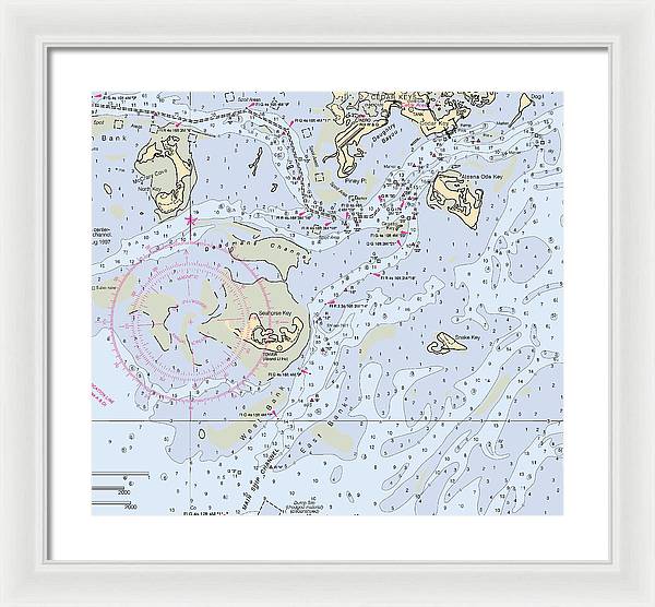 Cedar Keys-florida Nautical Chart - Framed Print