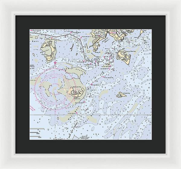 Cedar Keys-florida Nautical Chart - Framed Print