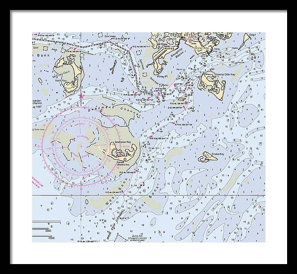 Cedar Keys-florida Nautical Chart - Framed Print