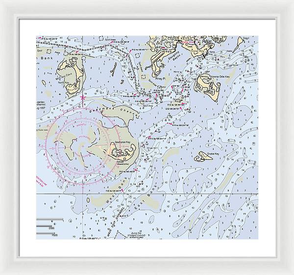 Cedar Keys-florida Nautical Chart - Framed Print