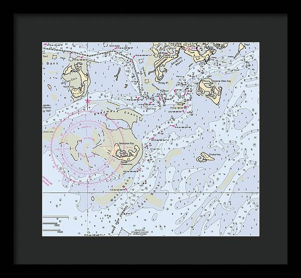 Cedar Keys-florida Nautical Chart - Framed Print