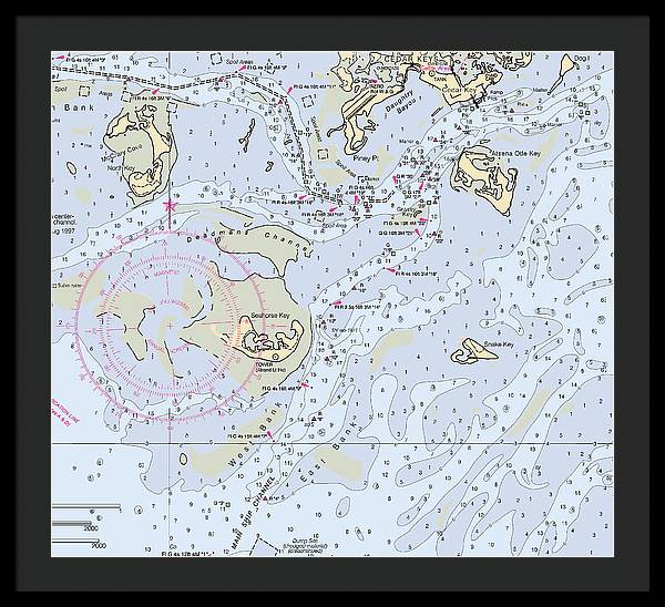 Cedar Keys-florida Nautical Chart - Framed Print