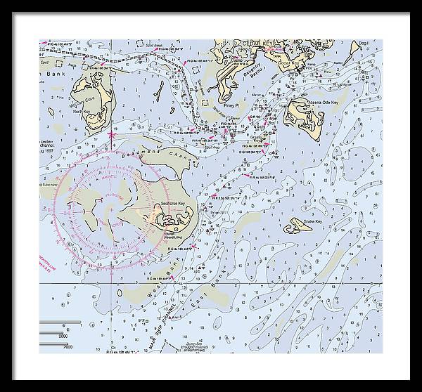 Cedar Keys-florida Nautical Chart - Framed Print