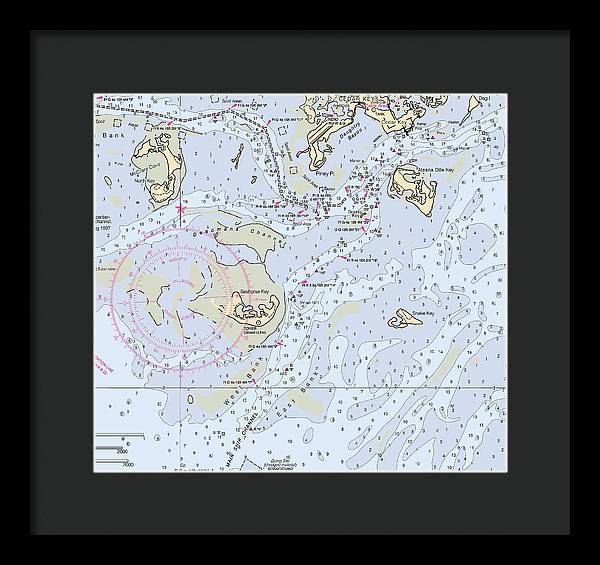 Cedar Keys-florida Nautical Chart - Framed Print