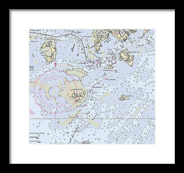 Cedar Keys-florida Nautical Chart - Framed Print