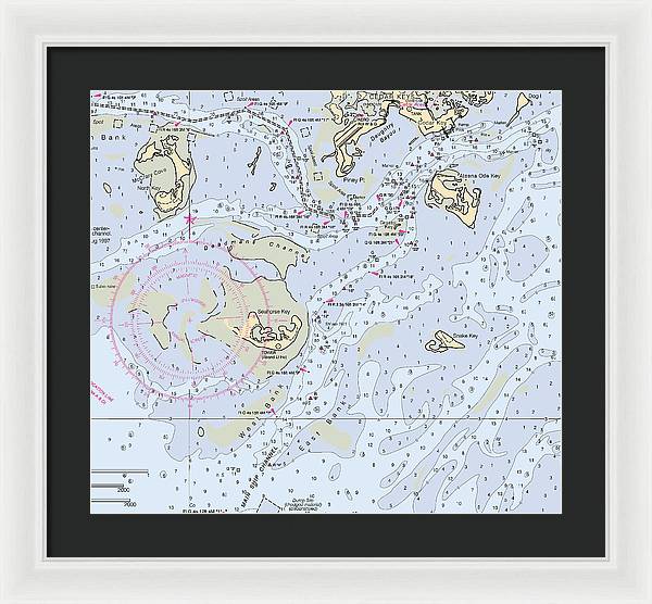 Cedar Keys-florida Nautical Chart - Framed Print